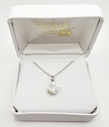 Small Black Hills Gold Sterling Silver Horseshoe Pendant FAST SHIPPING - Picture 3 of 3