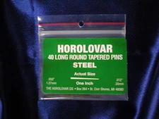 40 Steel Tapered Pins - 1"x.050"x.012"  Clock Repair - Horolovar
