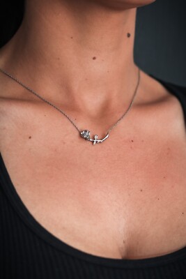 Rose Necklace Pendant Necklace Women Rose Pendant Bridesmaid Gift Layered