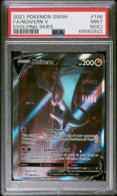 PSA 9(OC) 2021 Pokémon SWSH Full Art Noivern V Evolving Skies #196