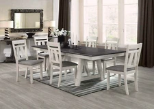 NEW Modern Rustic Farmhouse 66"-94" Dining Table with Extension Leaf & Chairs