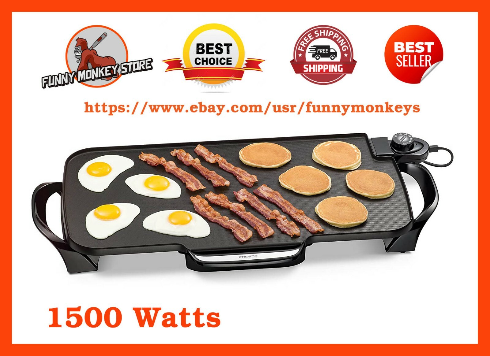 Plancha Electrica 22 in Para Cocinar De Desayuno Carne Asar Antiadherente  Cocina