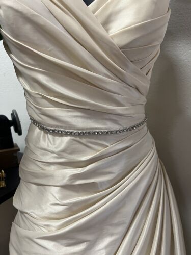 Wtoo Watters Wedding Dress Style Mermaid Long Formal Ivory Size 6 Off Shoulder - Picture 4 of 10