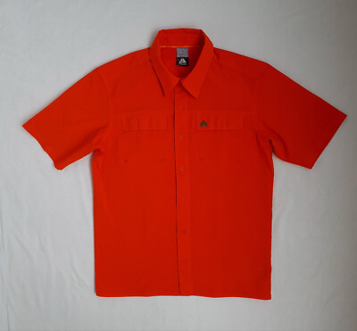 NEU! Nike ACG Herren Button Shirt Größe S Kurzarm Outdoor Wandern Angeln
