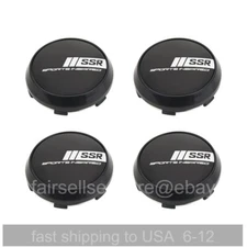 4 x 68 mm for SSR Black Silver Badge Alloy Wheel Center Caps Rim Caps Hub Caps