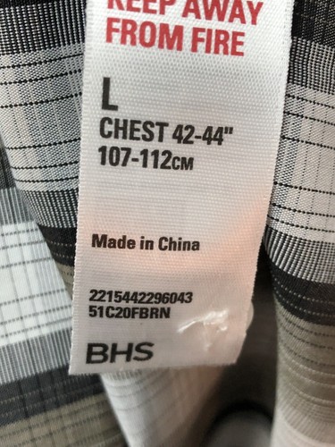 BHS Black & White Checked Short Sleeved Shirt Size Large - Picture 4 of 6