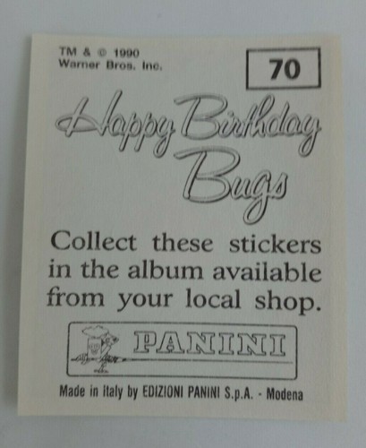 1990 Panini Happy Birthday Bugs (Pick Your Sticker) - Picture 103 of 343