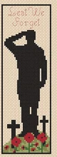 Lest We Forget Bookmark Counted Cross Stitch CHART No. 7-393