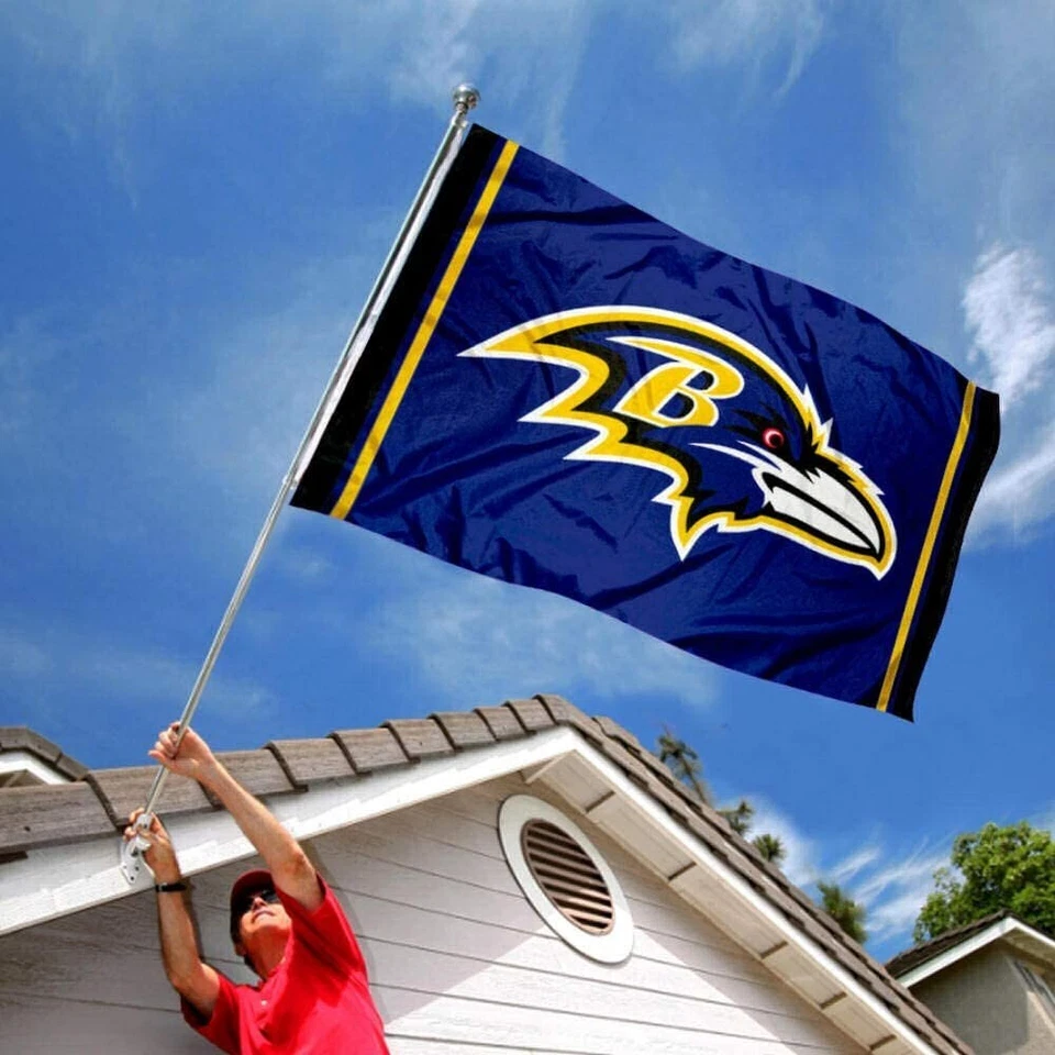 Bandera de los Cuervos 3X5 Baltimore Raven Banner NFL Fútbol Americano Envío Rápido a EE. UU. Foto 2 de 4