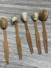 Sea Shells Skewer Appetizer Picks forks 3.5" long each cute  Vintage lot of 9 — photo 8
