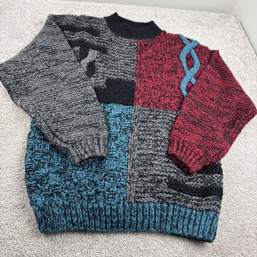 Vintage Trader Bay Colorful Chunky Knit Grandpa Pullover Sweater Medium - 第 1/6 張圖片