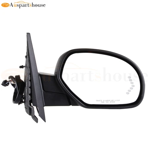 Power Fold Heated Puddle Light Signal Memory Black RH Mirror For 07-13 Chevy GMC