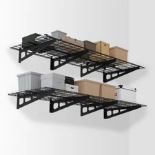 2-Pack 2x6FT Heavy Duty Metal Wall Mounted Shelving Garage Wall Shelving 72”x24”