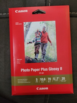 Canon Ink Photo Paper Plus Glossy II 5'' x 7'' 20 Sheets