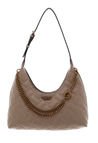 Guess Gracelynn Hobo Schultertasche Tasche Beige Beige Neu-image