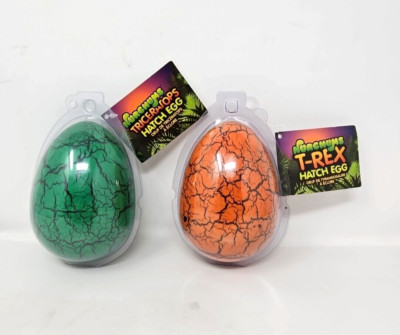 Nurchums T-Rex & Stegosaurus Hatch Egg Dinosaur Kids Surprise Grow Toy Set of 2