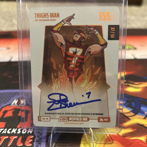 2024 Bo Jackson Battle Arena Joe Theisman Thighs Man On Card Auto SSP Fire 37/50