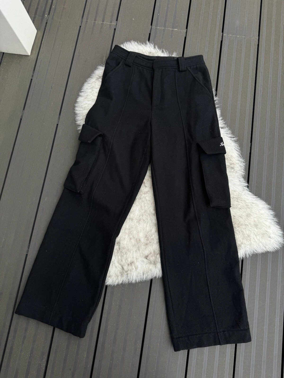 Axel Arigato Black Patch Logo Cargo Pants   Black   Size 36   XS   8   Womens