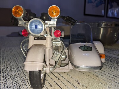 Vintage Japanese Toy Police Motorcycle With Side Car (Friction