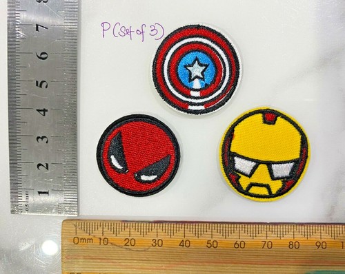 Embroidered Superhero Marvel DC Avengers Kids Cloth Iron On Applique Craft Sew - Picture 5 of 9