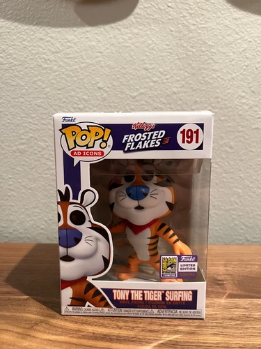 Funko SDCC 2023 Tony the Tiger Surfing #191 Pop Figure In-Hand CON STICKER