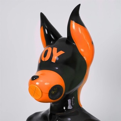 FETURAX Silicone BDSM Dog Drone Hood Mask Headgear BreathPlay