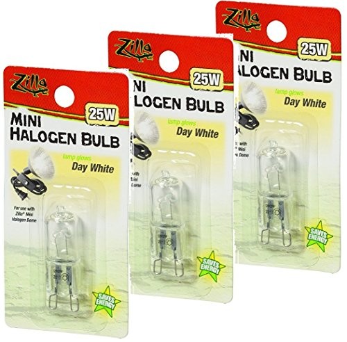 Mini Halogen Bulb, Day White, 25 Watt, 3 Pack