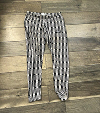 adidas women  s Jogger Pants Black/White Logo Stripe Cotton size L