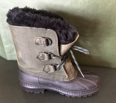 Sorel Women s Badger Boots Sage Leather/Waterproof Removable Liners Size 6
