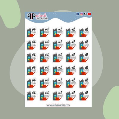 Oil Change Event Planner Stickers, Functional Deco Stickers