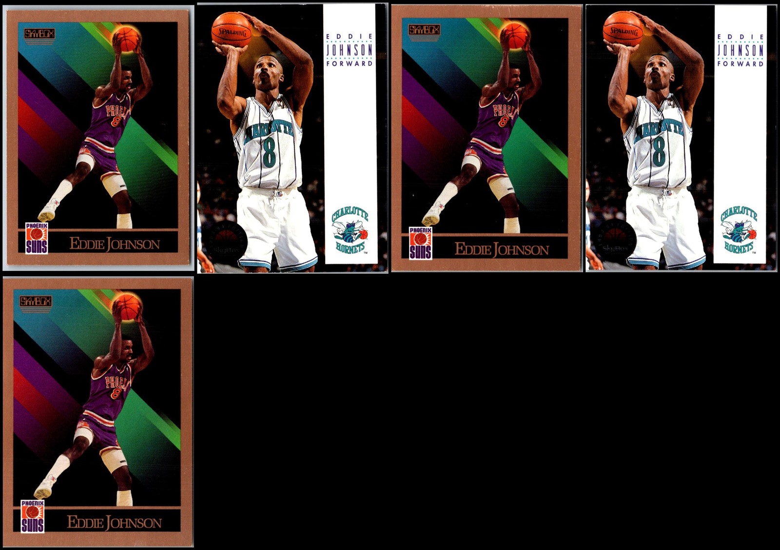 SkyBox Eddie Johnson (5) Card Lot -