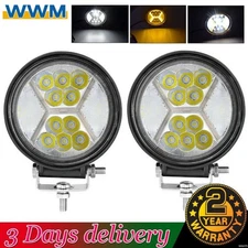 2x 117W Round LED Work Light Bar Driving DRL Fog Lights Spot Flood Combo Beam