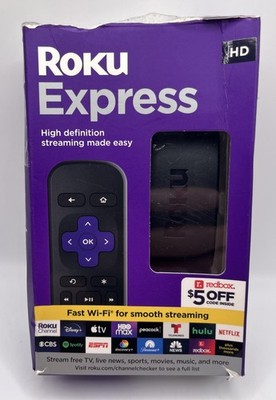 Roku Express 3930RW HD Streaming Media Player OPEN BOX Fast Wi-Fi. BOX DAMAGE