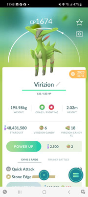 Pokemon Go Legendary Virizion ( Normal )