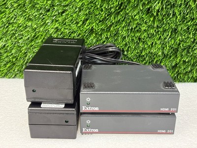 LOT OF 2 | Extron HDMI 201 Tx/RX Transmitter and Receiver w/ Power Adapter