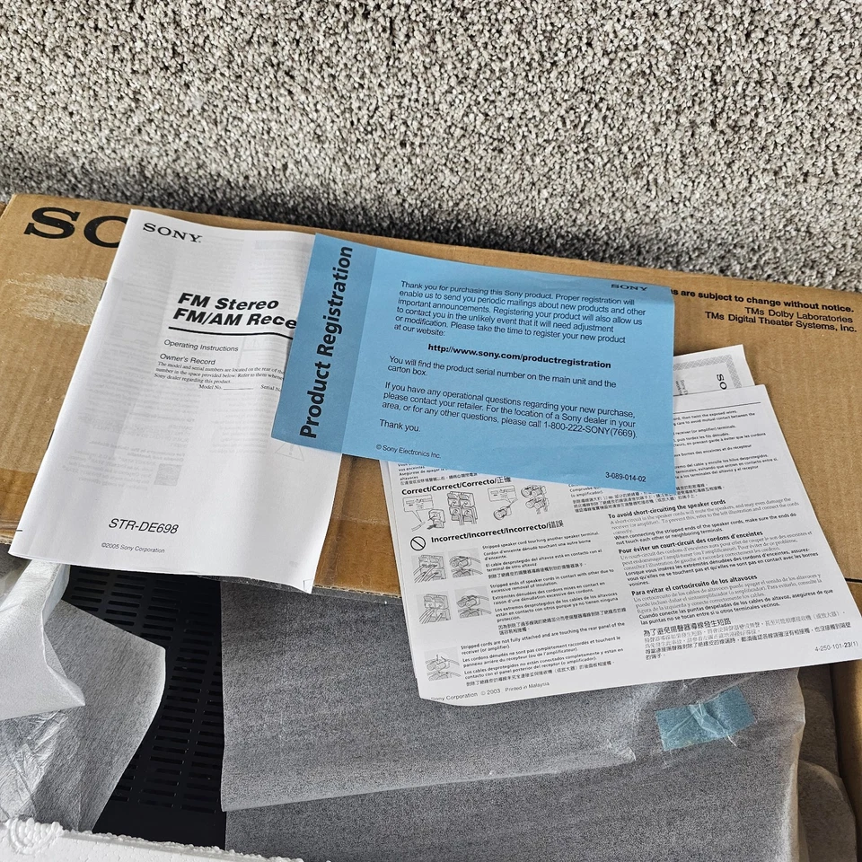 Sony STR-DE698 7.1 Channel AV Receiver AM/FM HiFi Home Theater Surround Sound - Image 3 of 4