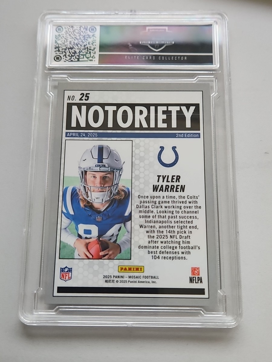 2025 Panini Mosaic - Notoriety Tyler Warren #25 (RC) for sale