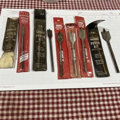 Vintage Montgomery Ward And Irwin Speedbor / Paddle Drill Bits