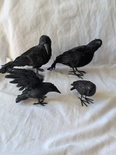 3 Real Feather Black Crows 1 Resin