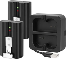 2-Pack Replacement Batteries with Charging Station for Ring Doorbell 2/3/4, Spot