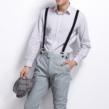 Suspender Men Braces Elastic Webbing Elastic Washable Belt Heavy Duty One Size