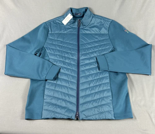 Turtleson Golf Jacket Holliday Sleeve Logo Large Juniper Green Nylon MSRP $165 - product listing photo