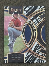 2024 Panini Select - Premier Level ZEBRA Prizm Alonzo Tredwell Card #50 Astros