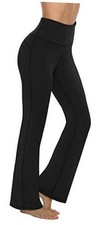 Women's Bootcut Yoga Pants with Pockets, High Waist Workout Medium Black1
