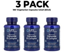 BioActive Complete B-Complex, 3 PACK, 60 Veg Caps each 180 total 