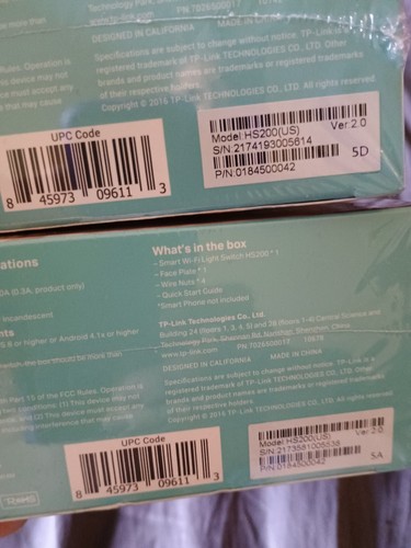 TP-LINK Smart Wi-Fi Light Switch HS200 Lot Of 2 - Picture 5 of 5