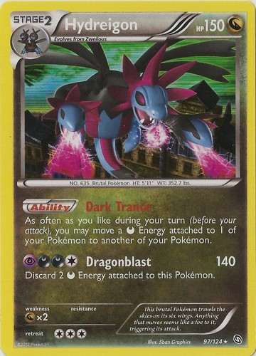 Lightly Played Hydreigon - 97/124 - Holo Rare Pokemon Dragons Exalted