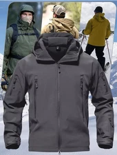 Tacvasen Men's Waterproof Soft Shell Jacket Outdoor Work Windbreaker Hiking Coat