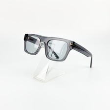Tom Ford FT1337 Transparent Gray Frame Gray Lens Square Sunglasses New w/ Box