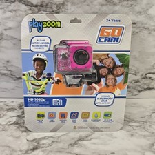 NEW Playzoom Go Cam HD 1080P Kids Action Camera with Waterproof Case Pink